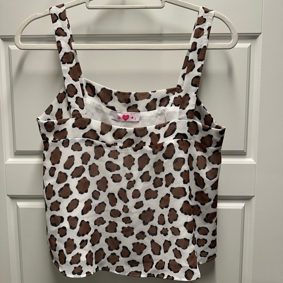 Buddy Love Tops - Buddy Love Brown and White Leopard Top